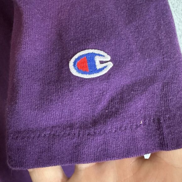 VTG Champion T‎ Shirt Mens XL Purple Short Sleeve Cotton Y2K Single Stitch - Picture 5 of 9